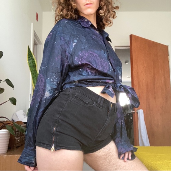 Silk Gallaxy Button-Down 👾🛰💫🪐😎🛸 - Picture 1 of 4